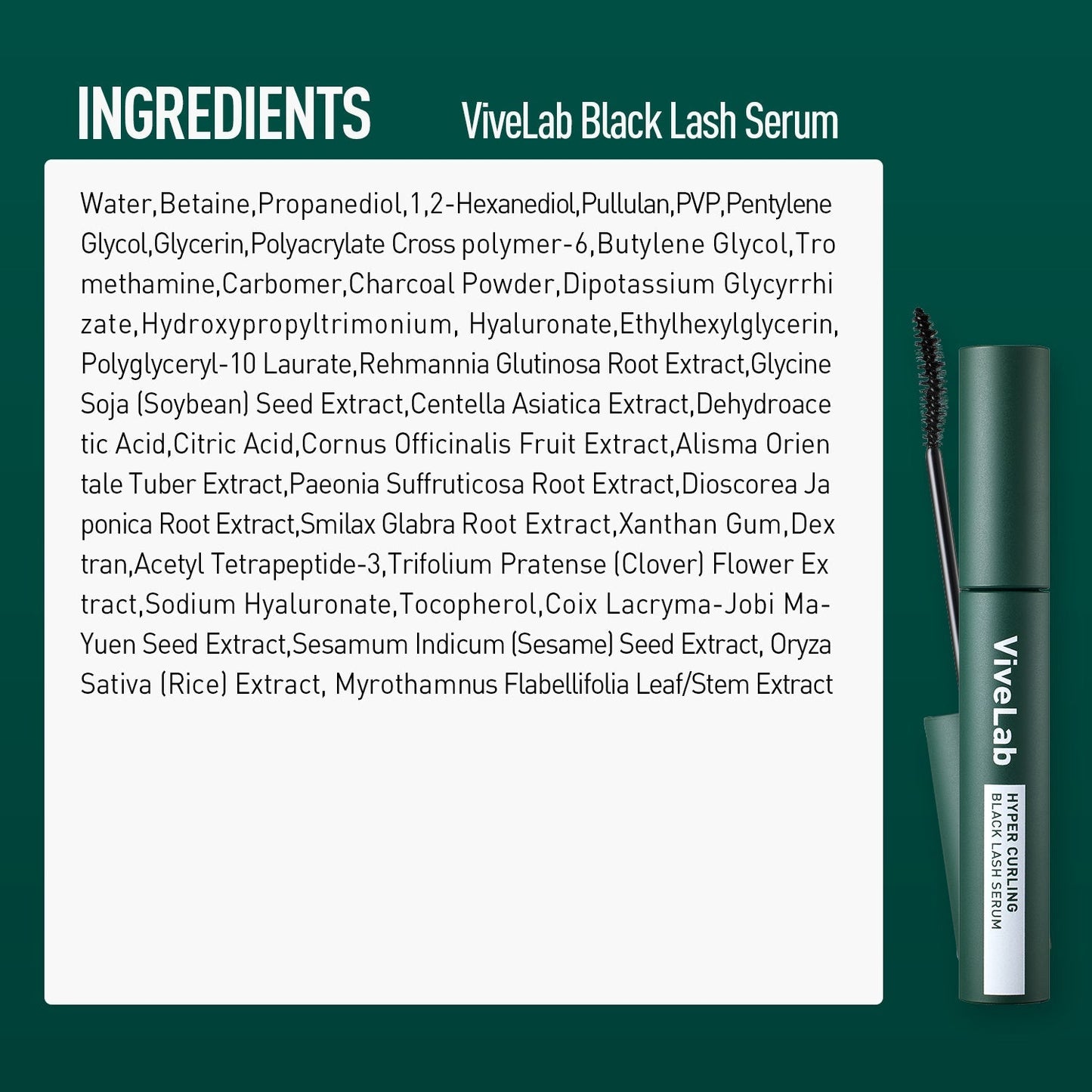 ViveLab Hyper Curling Black Lash Serum â 10-Second Fix & Lasting Curl for Fuller-Looking Lashes (0.27 fl oz)