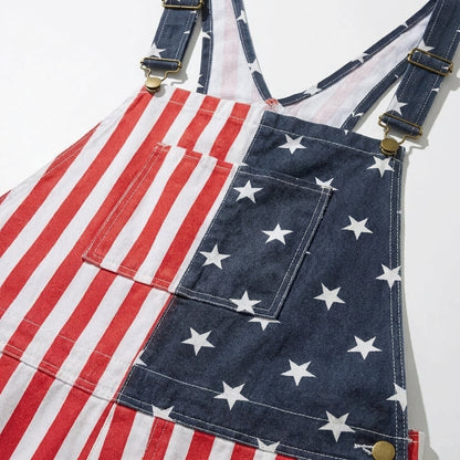 Celebrate Freedom: Iconic Flag Overalls!American Flag Overalls