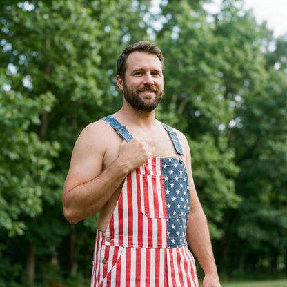 Celebrate Freedom: Iconic Flag Overalls!American Flag Overalls