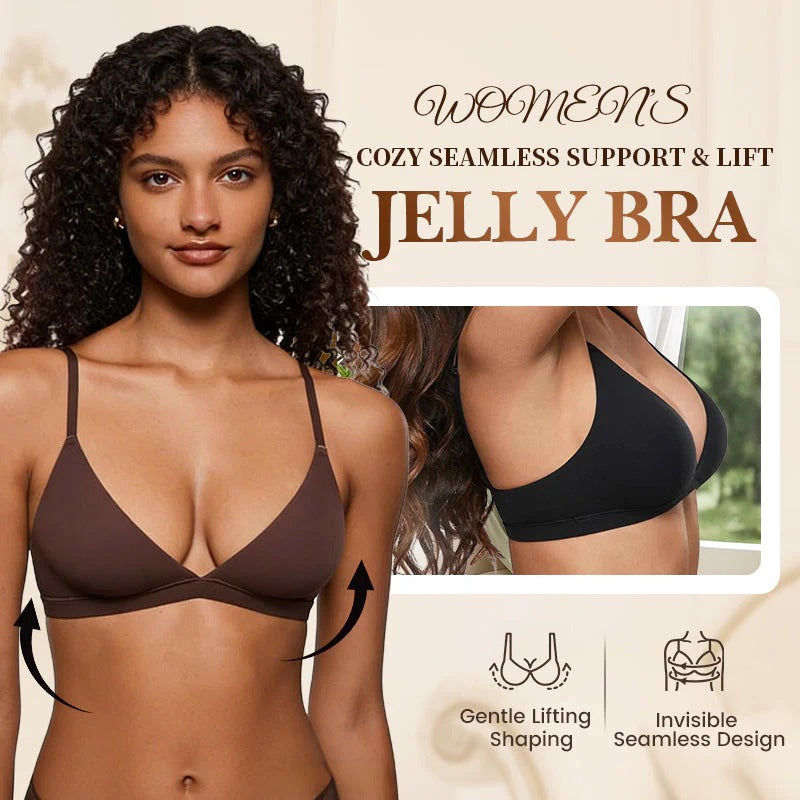 🔥Lowest price in the last 30 days🔥Jelly Wireless Womens Comfortable Wireless Bras Push Up Bralettes Seamless Tshirts Bras Deep V Everyday Bras