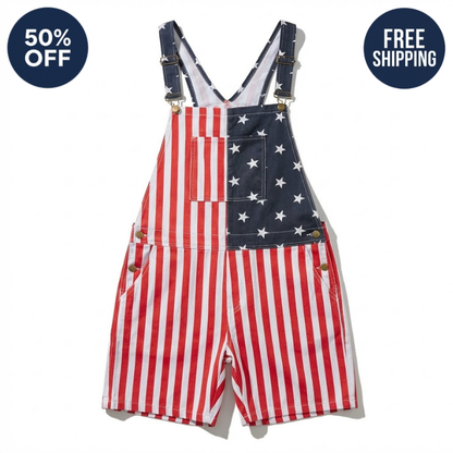 Celebrate Freedom: Iconic Flag Overalls!American Flag Overalls